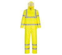 Portwest H448 Completo Antipioggia Hi-Vis Impermeabile Con Cappuccio Packaway
