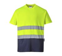 Portwest Hi-Vis Comfort Contrasto T-Shirt Umidità Traspirante Tessuto Cotone 40+