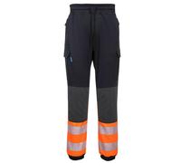 Portwest KX3 Hi-Viz Flexi Sim Fit Pantaloni Cargo Uomo Neri/Gialli Stretch