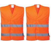 Portwest Leggero Gilet AD Alta visibilità C474-o Basic warnorange con Chiusura in Velcro