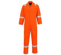 Portwest MX28 Tuta Intera Modaflame Banda Ignifuga Resistente Zip in Ottone | Arancione, L, EN 17353 Tipo B2, EN 61482-1-2, EN 1149-5, EN ISO 11612, Unisex, Sicurezza, Tasca Posteriore, Triple Cuciture