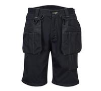 PORTWEST Pantaloncini Da Lavoro Uomo Cargo Zip Off Tasche PW345 Neri