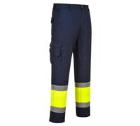 Portwest E049 Pantalone Combat Bicolore Alta Visibilità, Giallo/Navy, XL