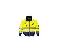 Portwest PJ50 Giacca Pilot 3 in 1 ad Alta Visibilità, Giallo/Navy, M