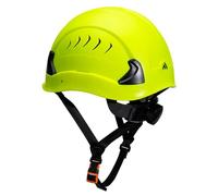 Portwest PS81 Height Endurance Pro C Casco di sicurezza tipo II per arrampicata con calotta ventilata in ABS e protezione in schiuma EPS, giallo, taglia unica