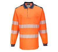 Portwest PW3 Hi-Vis Polo Shirt L/S - Color: OrNa - Talla: Medium
