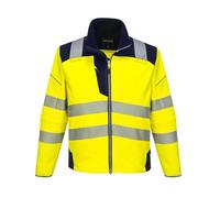 Portwest PW3 Hi-Vis Softshell Jacket (Small, Yellow/Navy)