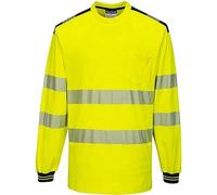 Portwest PW3 Hi-Vis T-Shirt L/S - Color: YeBk - Talla: Large