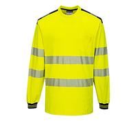 Portwest PW3 Hi-Vis T-Shirt L/S - Color: YeBk - Talla: Medium
