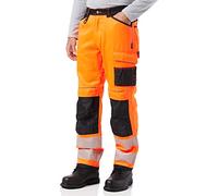 Portwest PW3 Pantaloni da Lavoro Hi-Vis, Taglia: 42, Colore: Arancione/Nero, PW340OBR42
