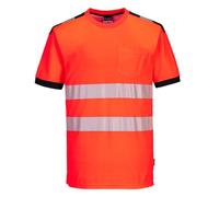 Portwest - PW3 T-Shirt manica corta Hi-Vis XL/ROSSO/NERO