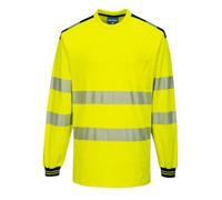 Portwest PW3 T-Shirt Cotone Hi Vis A Maniche Lunghe T185 EN ISO 20471 Classe 3