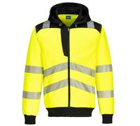 Portwest PW327 Felpa Zip Hi Vis Leggera Multicolore Giallo Nero Arancio Nero
