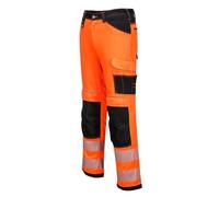 Portwest PW340 Pantaloni da lavoro Hi Vis PW3 Uomo Arancio/Nero Corti, 34