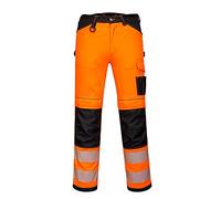 Portwest PW340 Pantaloni da lavoro Hi Vis PW3 Uomo Arancio/Nero Corti, 38