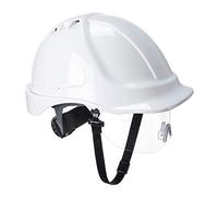 Box 20 elmetti caschi ventilati da lavoro con visiera DPI 2a cat. arancioni