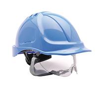 Box 20 elmetti caschi ventilati da lavoro con visiera DPI 2a cat. bianchi