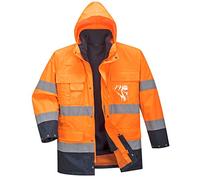Portwest S162 Giacca Alta Visibilità, 3 in 1 Lite, Arancione/Navy, XXL