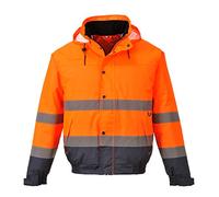 Portwest S266ONRS Bomber Bicolore ad Alta Visibilità, Arancio/Blu Navi, S
