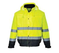 Portwest S266YNRXL Bomber Bicolore ad Alta Visibilità, Giallo/Blu Navi, XL