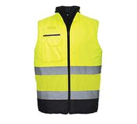 Portwest S267YNRM Gilet Bicolore ad Alta Visibilità, Giallo/Blu Navi, M