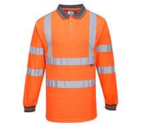Portwest S277 Polo Alta visibilità, Manica Lunga, Arancione, S