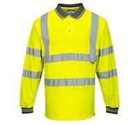 Portwest S277 Polo Alta Visibilità, Manica Lunga, Giallo, 6XL