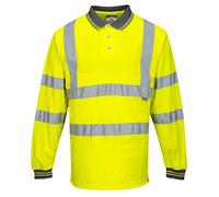 Portwest S277 Polo Alta visibilità, Manica Lunga, Giallo, XL