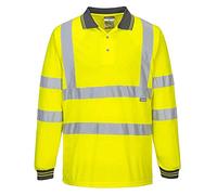 Portwest S277 Polo Alta Visibilità, Manica Lunga, Giallo, XS