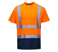 Portwest S378 T-Shirt Bicolore, Arancione/Navy, XL
