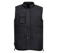Portwest S415 Gilet Classico Resistente all'acqua Sei tasche Senza Maniche | Nero, 3XL, Apertura Frontale con Zip, Rivestimento in PVC, Tasca Portapenne, Maltempo, Coulisse Orlo Regolabile, Con Cerniera