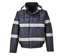 Portwest S434 Iona Lite Giacca di Bombardero Tasca Interna per Sicurezza | Blu navy, L, EN 343 Classe 3:1, EN 342, EN 17353, Colletto Foderato in Pile, Due Tasche Inferiori, Polsini Interni, Inverno