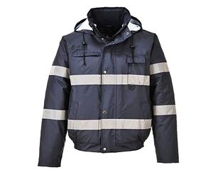 Portwest S434 Iona Lite Giacca di Bombardero Tasca Interna per Sicurezza | Blu navy, L, EN 343 Classe 3:1, EN 342, EN 17353, Colletto Foderato in Pile, Due Tasche Inferiori, Polsini Interni, Inverno
