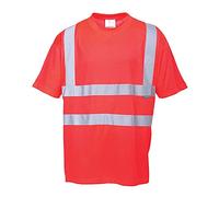 Portwest S478RERL Maglietta Manica Corta Alta Visibilità, Rosso, L