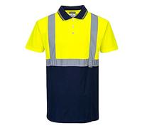 Portwest S479YNRXS Polo Maniche Corte ad Alta Visibilità, Giallo/Navy, XS