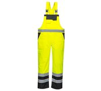 Portwest Salopette S488 Hi Vis Contrasto, Sfoderato, Giallo/Nero, S