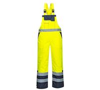 Portwest S489 Salopette con Bretelle Pannelli a Contrasto Fibbia Ergonomica | Giallo, M, EN ISO 20471 Classe 2, EN 342, Oxford 300D, Doppia Tasca Porta Metro, Tasche Multiple