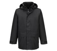 Portwest S523 Giacca Oban Impermeabile Foderata in Pile Polsini Regolabili | Nero, M, EN 343 Classe 3:1, EN 342, Apertura Centrale Frontale, Flap di Chiusura Frontale, Cappuccio a Scomparsa, Multitasca