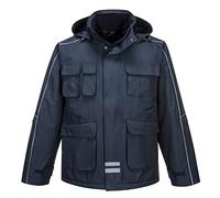 Portwest S563N Parka Impermeabile Multi-Tasche RS Foderato in Pile Duraturo | Blu navy, M, EN 343 Classe 3:1, Tasca Sulla Manica, 100% Poliestere con Rivestimento, Multitasca