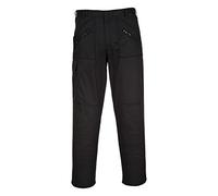 Portwest S887 Work Action - Pantaloni da Lavoro con Ginocchiere e Tasche, Taglio Regolare, Gamba 79 cm, Colore: Nero