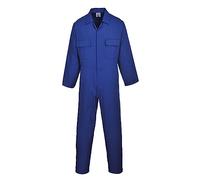 Portwest S999 Tuta Euro Work Leggera | Blu royal, L, Lunghezza Standard, Poliestere e Cotone, 6 Tasche Ampie, Chiusura a Bottoni, Vita Elastica, UPF 40+