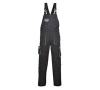 Portwest TX12 Salopette da Lavoro con Bretelle Contrastanti Uomo Texo Nero, XL
