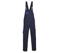 Portwest Salopette da lavoro Texo TX12 tasche per ginocchiere, bretelle contrastanti Blu Navy XXL