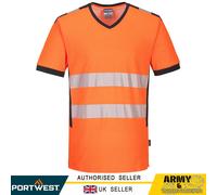 Portwest T-Shirt Hi Vis Riflettente Work Uomo Top Traspirante
