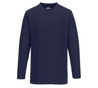 Portwest T-Shirt Maniche Lunghe in Cotone 100% 195g, Unisex, Nero/Navy