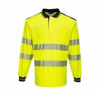 Portwest T184 PW3 Hi Vis Sicurezza Traspirante Cotone a Manica Lunga Polo