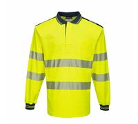Portwest T184 PW3 Hi Vis Sicurezza Traspirante Cotone a Manica Lunga Polo