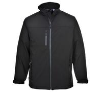 Portwest TK50 Giacca Softshell 3 Strati Polsini Regolabili Tessuto Durevole | Nero, XS, UPF 50+, Pile Interno in Micro Polar, Chiusura a Zip/Cerniera, Taschino Sul Petto, Vestibilità Comoda, Sei Tasche