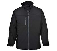 Portwest TK50 Giacca Softshell 3 Strati Polsini Regolabili Tessuto Durevole | Nero, S, UPF 50+, Pile Interno in Micro Polar, Chiusura a Zip/Cerniera, Taschino Sul Petto, Vestibilità Comoda, Sei Tasche