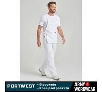 Portwest Salopette Bolton S810 – da tinteggiatore con bretelle – Bianco Large